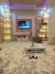 محمد سلمان Ms V Twitter هذا المجلس كان مرمم من شكل سابق ونلاحظ فيه عدة أخطاء ١ ارتفاع الشاشة ما يتناسب مع الجلسة الأرضية هذا الارتفاع م ناسب مع وجود كنب ٢