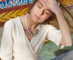 White & Blue Coastal Inspired Statement Necklace