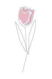 One Line Tulip Art Print By Kaatxart X Small Line Art Flowers Rose Line Art Tulips Art