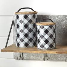 Check spelling or type a new query. Buffalo Check Kitchen Canisters Farmhouse Kitchen Organizer Black White Set Of 2 Walmart Com Walmart Com