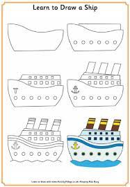 Learn To Draw A Ship Drawing For Kids Drawings Learn To Draw