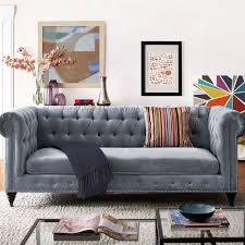 Its oversized shape and a vibrant green sumptuous velvet upholstery transcend the bounds of time. Hanny Grey Velvet Sofa Tov Furniture Metropolitandecor