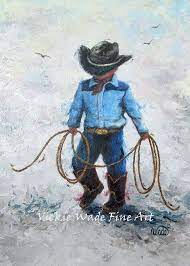 Little Cowboy Art Print Boys Room Lasso Little Boy Western Wall Art Black Cowboy Hat Cowboy Boots Boys Cowboy Art Western Wall Art Nursery Wall Art Boy