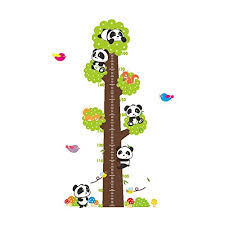 Winhappyhome Pandas Childrens Height Measurement Chart Tree