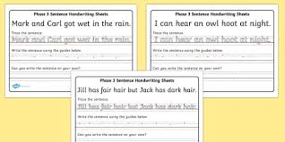 This generator lets you create handwriting practice sheets with the text you provide. Phase 3 Sentence Handwriting Sheets Teacher Made Twinkl