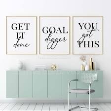 Motivational Wall Decor Printsoffice Decorgoal Etsy Motivational Wall Decor Printable Bedroom Decor Office Wall Decor
