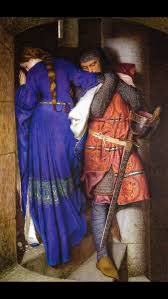 Frederic William Burton Hellelit And Hildebrand Or The Meetint On The Turret Stairs 1864 At National G Avec Images Peintures Romantiques Tristan Et Iseut Amour Courtois