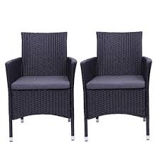 2pcs Single Backrest Chairs Rattan Sofa Set Black Home And Garden Rattan Sofa Back Chair Combination Chairs In 2020 Wicker Patio Chairs Armchair Decor Grey Cushions