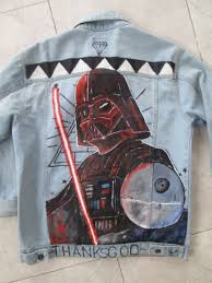 Darth Vader Painted On Lightblue Denim Jacket Denimjacket Denimpainting Starwars Darthvader Painted Denim Painted Denim Jacket Painted Jacket