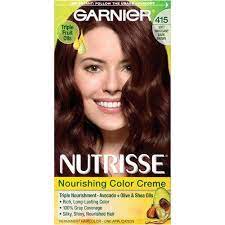 Garnier Nutrisse Nourishing Hair Color Creme 415 Soft Mahogany Dark Brown Raspberry Truffle 1 Kit Walmart Com In 2021 Hair Color Nourishing Hair Brown Hair Dye