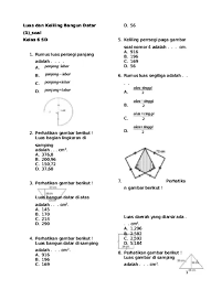 Namun, di materi hari ini kita akan fokus pada tiga bangun datar yaitu persegi, persegi panjang, dan segitiga. Luas Dan Keliling Bangun Datar Kelas Vi Sd 1