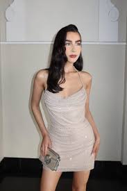 Hotfix Diamante Cowl Neck Mini Dress | boohoo FI