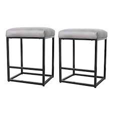 Maybe you would like to learn more about one of these? Fabric Metal Kitchen Counter Stool Set Of 2 Grey 24 Inch High Eclife