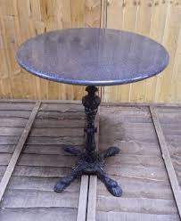 Classic Cast Iron Base Stand Table With Grey Granite Table Top Bistro Bar Granite Table Dining Table Granite Dining Table