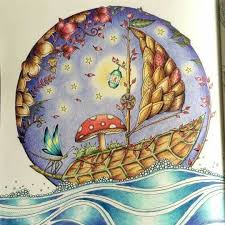Johanna Basford Enchanted Forest Leaf Boat Enchanted Forest Coloring Enchanted Forest Coloring Book Basford Coloring