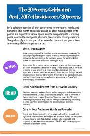 30 Poems A Celebration Of Poetry Begins April 1st Ethical Ela Teaching Poetry Poems Poetry