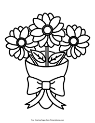 This daisy bouquet is made on an 8.5 inch x 11 inch piece of paper. Flower Bouquet Coloring Page Free Printable Pdf From Primarygames
