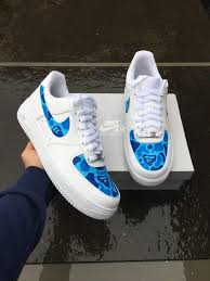 Nike X Ape Blue The Custom Movement In 2020 Custom Shoes Diy Nike Shoes Air Force Air Force Shoes