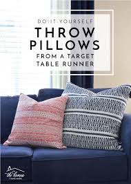 Diy Throw Pillow Covers From A Target Table Runner The Homes I Have Made Diy Throw Pillows Throw Pillow Covers Diy Throw Pillows