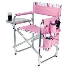 Aluminum Framed Folding Chair In Pink With A Fold Out Side Table And 6 Pocket Arm Rest Caddy Product Chairconstruction Camping Chairs Sport Chair Picnic Time