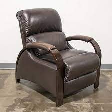 Lazboy Brown Leather Recliner With Exposed Wooden Arm Brown Leather Recliner Recliner Leather Upholstery