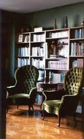 44 Ideas Home Library Wall Chairs Home Decor Study Decor Green Rooms