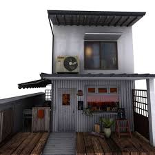 Cafe Lotta Old Tokyo 3d Model In 2020 Japanese Buildings 3d Model House