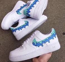 Custom Nike Af1 Blue Slime Nike Air Shoes Fresh Shoes Hype Shoes