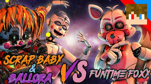 Tihonsyah [sfm fnaf] scrap baby & ballora vs funtime foxy