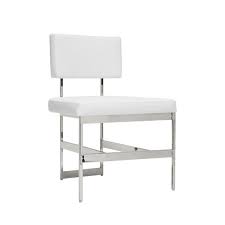 Shaw Chair Nickel And White Vinyl Dining Chairs Modern Dining Chairs White Modern Dining Chairs