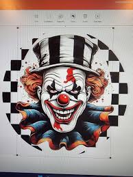 Black & White Clown Halloween Wreath Sign