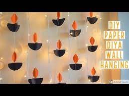 Diy Paper Diya Wall Hanging Easy Diwali Decor Ideas Homedecor Ideas Youtube Diwali Diy Diy Diwali Decorations Diwali Decorations