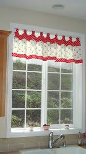 good looking kitchen valance with red
