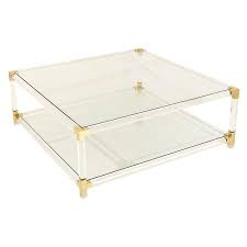 Modern miniature red clear acrylic nesting end table coffee table 2pc scale 1:12 for dollhouse and similar doll liluminiature 5 out of 5 stars (1,711) $ 12.00. Lucite And Brass Large Square Coffee Table At 1stdibs