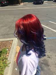 Ruby Red To Inidgo To Sapphire Blue Ombre Blue Hair Blue Ombre Hair Red Ombre Hair