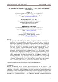 Detailed information about programs and scholarships from universities directly. Pdf The Importance Of Cognitive Style In Thinking A Critical Review Study Based On Various Settings