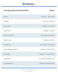 Finde den idealen termin und notiere ihn am besten gleich in deinem kalender, damit dir. Gesetzliche Feiertage Rheinland Pfalz 2021 2022 2023