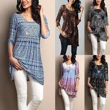 Women's floral tunic tops casual comfort tunic loose fitting short sleeve tops cotton cute flare blouse. Plus Size Womens Blouses Fashion Bohemia Tunic Floral Print Half Sleeve Top Vintage Casual Long Tee Shirts Women Clothes Buy At A Low Prices On Joom E Commerce Platform