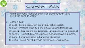 Adjektif indir, adjektif videoları 3gp, mp4, flv mp3 gibi indirebilir ve indirmeden izleye ve dinleye bilirsiniz. Senarai Kata Adjektif Waktu Latihan Bahasa Melayu Tahun 5 Kata Adjektif
