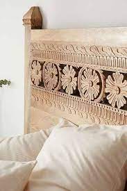 Vintage blue carved door panel,farmhouse barn door,old door,rustic wall panel, reclaimed wood headboard,doors 80x36 sku : Pranati Carved Headboard Carved Headboard Favorite Bedding Decor
