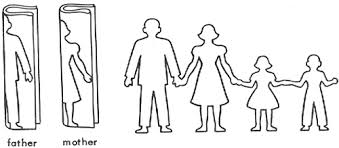 Free shipping for many items! Cut Out Family Paper Dolls Chain With Mom Dad Brother And Sister Easy Kids Crafts Paper Doll Chain Paper Doll Template Paper Chains