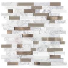 Uptown Bronze Linear Metal Peel And Stick Mosaic Backsplash Kitchen Dark Cabinets Kitchen Backsplash Designs Stick Tile Backsplash