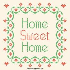Home Sweet Home Cross Stitch Vector Vector Free Download