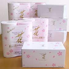 お中元の季節がやって来ました お中元 すかし模様 ティッシュ トイレットロール トイレットペーパー トイレ トイレインテリア インテリア ご贈答に ギフト オシャレ 桜 ハヤシ商事 decorative boxes blossom gift wrapping