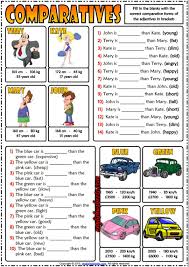 Comparatives Esl Printable Gap Fill Exercises Quiz For Kids Comparativos En Ingles Ingles Para Secundaria Adivinanzas En Ingles