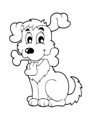 Ausmalbild Hund Mit Knochen Zum Ausdrucken