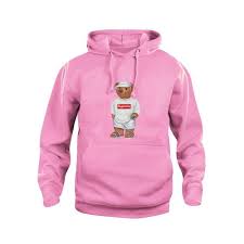 Cally The Bear Long Sleeve Supreme Hoodie Sweatshirt Pink At