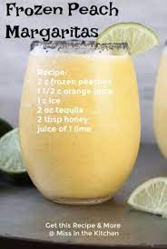 Pin By Kathryn Kelly On Drinks Peach Margarita Peach Margarita Recipes Summer Drink Recipes