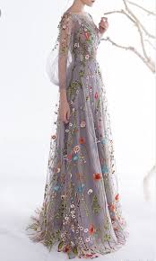 Embroidered Floral Gown Long Sleeve Evening Dresses Evening Dresses With Sleeves Prom Dresses Long With Sleeves