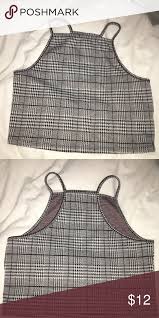 Black And White Plaid Tank Top H M Plaid Halter Tank Top Halter Tank Top Plaid Tanks Halter Tank